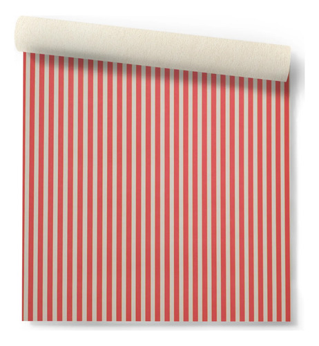 Papel Vinilico Rayado Disney 2063/4 Muresco Decostock Rojo Y Blanco