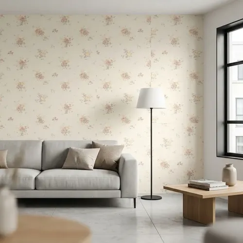 Papel Vinilico Crema Flores Vinyl Paper Muresco 1938/2 Ds