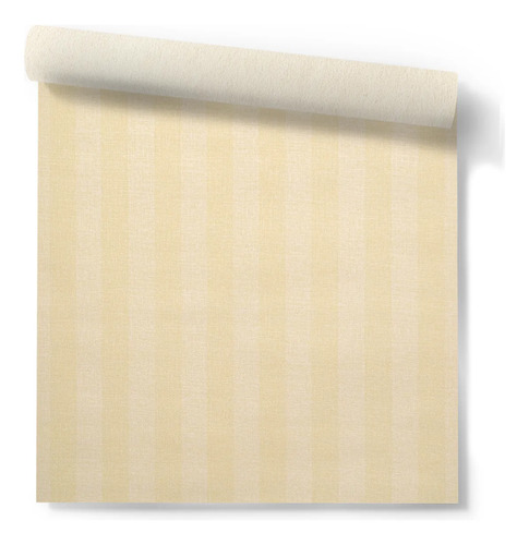 Papel Vinilizado Rayado 186/3 Viva La Casa Muresco Decostock Amarillo Pastel