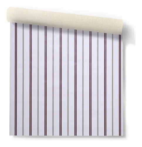 Papel Vinilizado Importado Est. Ingles 25932 Rayado F/blanco Bordo Verde