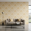 Papel Vinilizado Arabesco Viva La Casa Muresco 178/3 Dstock Amarillo