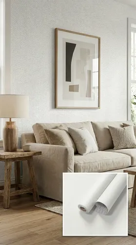 Papel Autoadhesivo Pared Texturado Rollo 60 X 5 Mts - 3m2 Blanco Puro - 88411