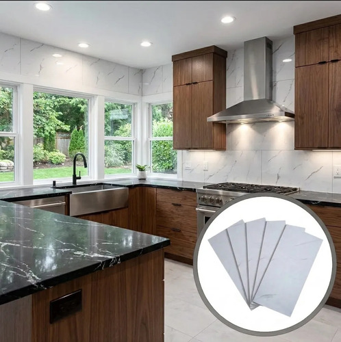 Pack X 5 Placas Laminadas Calacatta Marmol Muresco