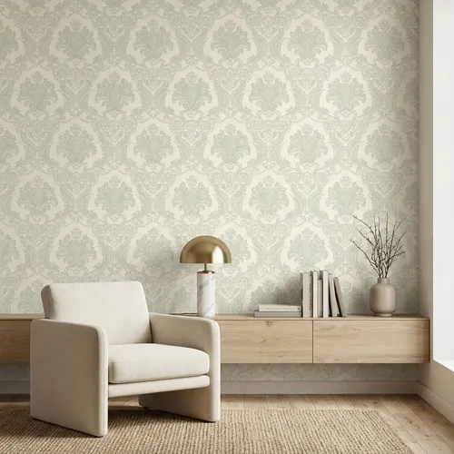 Papel Vinilico Text Provenzal Verde Cinthia 6000/5 Muresco Beige