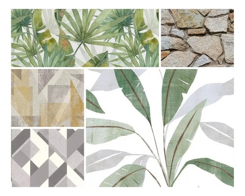 Papel Vinilizado Especial Vs. Modelos Piedra/hoja/geometrico