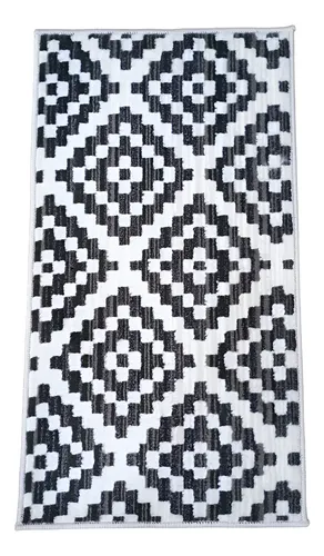 Alfombra Costado Cama Moderna 0,5x0,9 Vs. Modelos Pelo Corto - 0.5 cm, Negro, Pampa, 0.9 cm