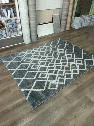 Alfombra Rhone Moderna Pelo Corto Dib 1,50 X 2 Mts - 1.5 m, Gris, Gris y blanco, 2 m