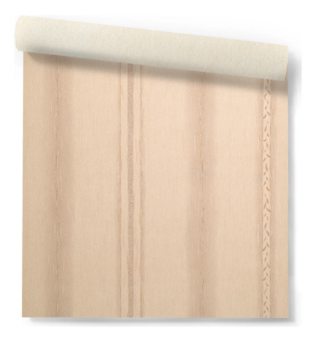 [4305/2] Papel Vinilico Texturado Rayado Madras Muresco 4305/2 Ds Beige