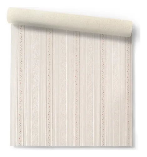 [1939/2] Papel Vinilico Sedado Rayado Flor 1939/2 Vinyl Paper Muresco Natural